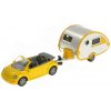 Kovový model Siku Blister - VW Chrobák s obytným prívesom (4006874016297)