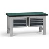 Pracovný stôl do dielne G8, 1500 x 750 x 800 mm, 2x kontejner, 5 zásuviek, grafit