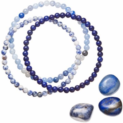Evolution Group náramky s minerálnymi kameňmi sodalít avanturín a lapis lazuli 43043.3 modrý