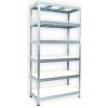 Kovový regál do domácnosti Biedrax 50 x 90 x 180 cm, pozinkovaný - 6 políc biele lamino 12mm, 275 kg