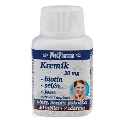 MedPharma KREMÍK 30mg+Biotín+Selén+PABA tbl (inov.2020) 1x37 ks