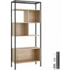 tectake 404711 regal hastings 75x31x170,5cm - industrial svetlé drevo, dub sonoma