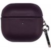 AppleKing obal z PU kože s karabínou pre AirPods 4 - tmavo fialový - možnosť vrátiť tovar ZADARMO do 30tich dní