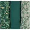 KikkaBoo Plienky mušelínové 75x75 cm 3ks Secret Garden Green