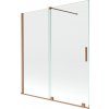 MEXEN/S - Velar Dvojkrídlová posuvná vaňová zástena 150 x 150, transparent, kartáčovaná meď 896-150-000-01-65