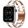 AW Kovový BR remienok pre Apple Watch - Rose Gold-biely Veľkosť / Rozteč: 44/45/46/49mm, Farba: Rose Gold-biely