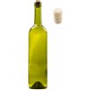 Sklenená fľaša na víno BORDEAUX olivová 750 ml s korkom