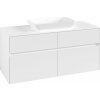 VILLEROY & BOCH Collaro závesná skrinka pod umývadlo na dosku (umývadlo v strede), 4 zásuvky, 1200 x 500 x 548 mm, White Matt, C11200MS