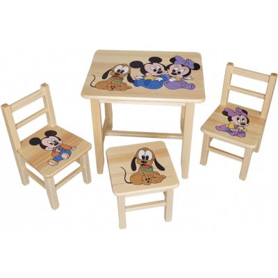 Drew-mix Detský stôl z dreva so stoličkami Mickey Vzor 4