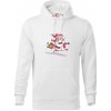 Santa so zahryznutým psom - Mikina pánska Cape s kapucňou - 3XL ( Biela )