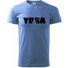 Yoga nápis - Klasické pánske tričko vyššej gramáže - XL ( Svetlomodrá )
