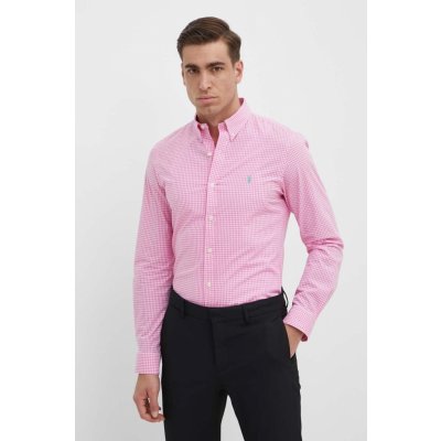 Polo Ralph Lauren pánská košeľa slim s golierom button-down 710929345 ružová