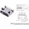 Konektor USB C zas. na PCB; SMT; PIN: 12; uhlové, 90°; USB 2.0