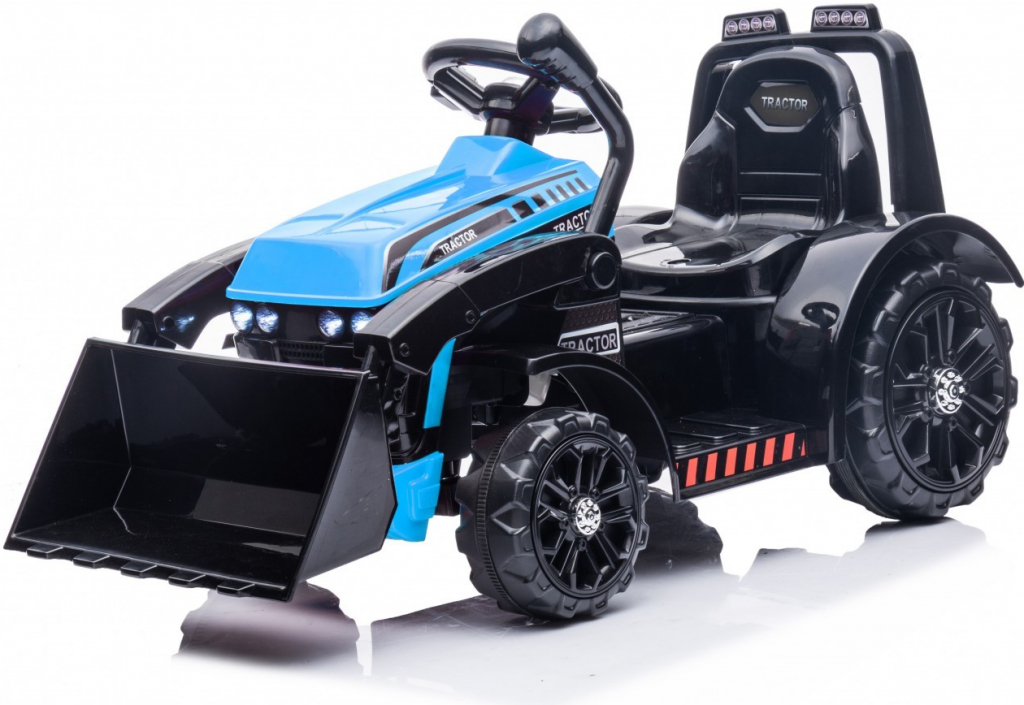 mamido Detský elektrický traktor G320 s radlicou modrý