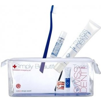 Swissdent Emergency Kit Blue (Pure whitening bělicí zubná pasta 50 ml + ústní spray Pure 9 ml + zubná kartáček profi whitening soft )