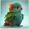 Obraz na plátne - Zelený papagáj - 100x100 cm - výroba CZ