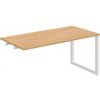 Hobis Pracovný stôl UNI O, k pozdĺ. reťazeniu, 160x75,5x80 cm, dub/biela