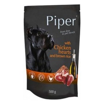 Piper Adult s kuracími srdciami a hnedou ryžou 12 x 500 g