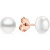 Brilio Silver Pôvabné bronzové náušnice kôstky s pravými perlami EA585/6/7/8R 0,5 cm