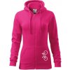 Bicykel na výšku - Mikina dámska trendy zipper s kapucňou - XS ( Purpurová )
