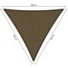 Shadow Comfort Slnečný Trojuholník shadow 3,6 x 3,6 x 3,6 m Farba: Japanese hnedá