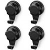 COMPACTOR Bestlock Black Háčiky do kúpeľne, s prísavkami, bez vŕtania, nosnosť až 6 kg, 4 ks