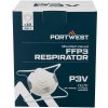 PORTWEST Portwest Respirátor FFP3 s výdychovým ventilom (Pk10) - Biela, Pravidelný Biela,