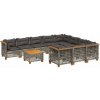 Zostava záhradného nábytku z ratanu vidaXL, sivá, 11-dielna