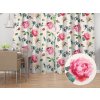 Biante Bavlnený záves Sandra SA-715 Veľké ružovočervené pivonky na smotanovom 150x150 cm