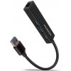 AXAGON HMA-GL3A, USB 3.2 Gen 1 hub, porty 3x USB-A + Gigabit Ethernet, kovový, kábel USB-A 20cm HMA-GL3A