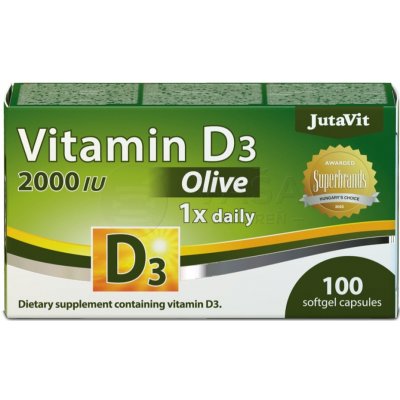 JutaVit Vitamín D3 2000 IU + oliva 100 kapsúl