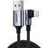 Ugreen 60521 angle USB - Lightning MFI, 2,4A, 1m, černý