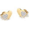 Dámske náušnice Guess JUBE02174JWYGTU dvojité srdiečka