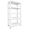Kovový regál do domácnosti Biedrax 45 x 75 x 180 cm, biely - 5 políc biele lamino 12mm