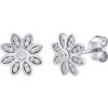 Silvego Strieborné náušnice kvetinky Freya s Brilliance Zirconia DCC1607103EW