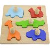 Viga Detské vkladacie puzzle pečiatky Zvierata 24x24x5 plnofarebný motív