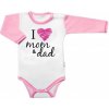 Body dlhý rukáv Baby Nellys, I love mom & dad, holka, veľ. 74, 74 (6-9m)