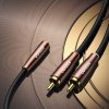 Ugreen AV198 audio kábel, 2x RCA / 3,5 mm Jack, 5 m, hnedý Ugreen