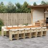 vidaXL 13-dielna záhrad. jedálenská sada vankúše béžová polyratan 3277899