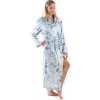 Dámský župan Miya 2126 0013 Světle šedá japonská zahrada - Vestis šedá s potiskem M