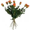 Umelá kvetina púčik Ruža oranžová, 64 cm, 9 ks​