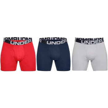 shorts Under Armour Charged Cotton 6in 3 Pack - 600/Red/Academy