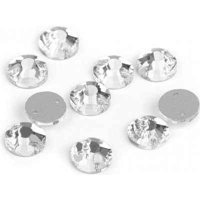 Brúsené kamienky našívacie Ø10 mm - crystal (60 ks)