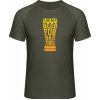 Mymate Predĺžené Tričko MY111 - Dobré pivo na zlé časy - Olive / Heather Olive - M - Pánske
