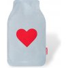 Sivý termofor SOXO ohrievač darček so srdiečkom na VALENTÍNA veľký 1,8L