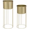 ATMOSPHERA KOVOVÝ kvetináč SO STOJANOM MAX GOLD 58 x 21,5 CM+41,5 x 18,5 CM ZLATÁ 2 ks