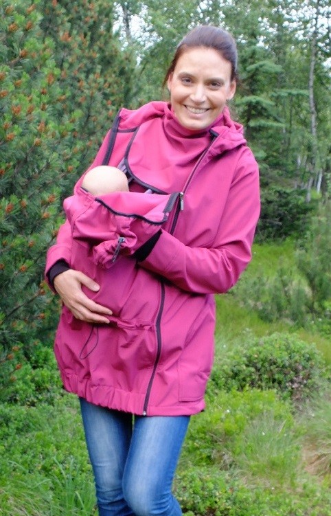 Pavla 2 softshellová bunda na predné nosenie detí aj s tehotenskou vsadkou  fuchsiová od 105,8 € - Heureka.sk