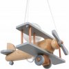 Lampa lietadlo malá do izby chlapca a dievčaťa prírodná-sivá