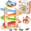 Viga Toys VIGA Drevená dvojitá šmykľavka pre autá Závodná dráha