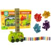 mamido Autíčko zelený dinosaurus na batérie skladajúci farebné domino 4 farby kociek